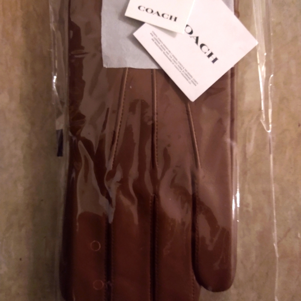 Coach Tech Leather Gloves